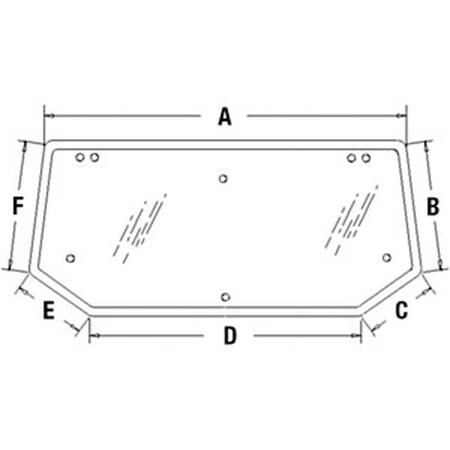 Aftermarket New Rear Upper Cab Glass Made Fits Case-IH Tractor Models MXM120 TM115 82014988